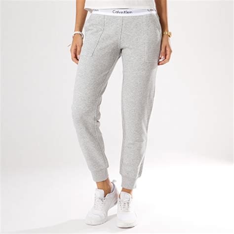 calvin klein pantalon jogging femme qs5716e gris chiné